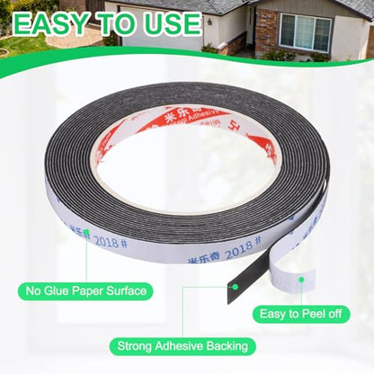 PATIKIL Sponge Rubber Foam Tape, 3/8" W x 1/32" t x 16.4ft l Self-Adhesive Foam Insulation Tape Weather Stripping for Window Door Soundproofing Weatherstrip AC Seal Strip, Black - size: 3/8" x 1/32" x 16.4ft