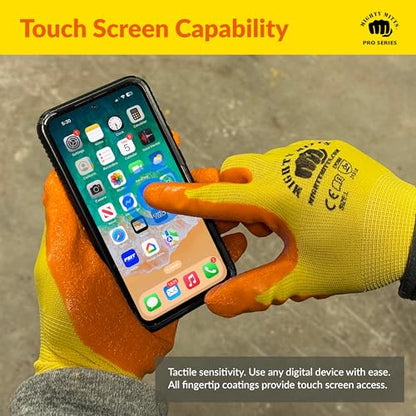Multi-Use Work Gloves (12 Pack) – Non-Slip Grip and Cut-Resistant Safety Work Gloves with Stretchable Comfort Fit - size: Large