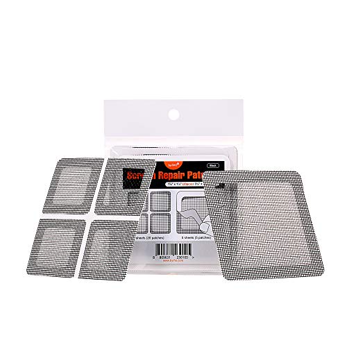 by.RHO Window and Door Screen Repair Patch kit. 25 Patches, Black (1⅞" x 1⅞" x 20pcs) (3½" x 3½" x 5pcs) - color: Small+Medium / Black