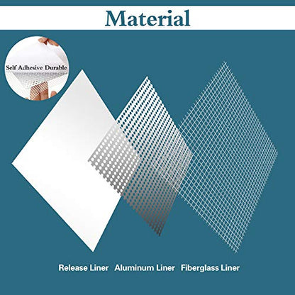 5'' by 5'' Drywall Repair Kit, 5 Pcs Self-Adhesive Wall Mesh, Large Hole Patch for Sheet Rock, Aluminum Metal Sheetrock Ceiling Dry Wall - size: 5" x 5" - 5 Pcs
