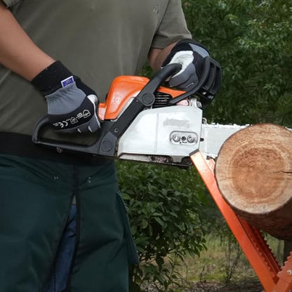 Chainsaw Safety Gloves, Chainsaw Protective Work Gloves, Cut Resistant Gloves, 12-Layer Protection on Left Hand Only - color: Medium Gray