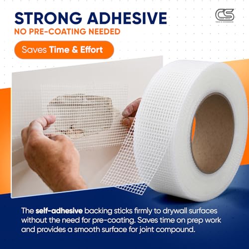 Fiberglass Mesh Drywall Joint Tape 2" x 150 Ft Self-Adhesive Crack-Resistant 5-Pack by ClearStyle