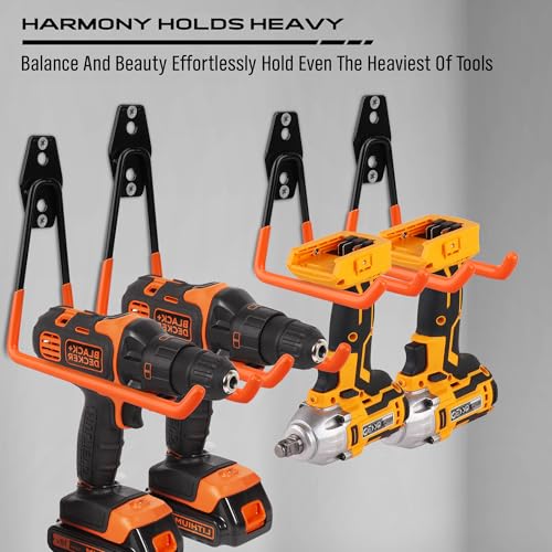 15-Piece Garage Wall Hooks with 3 Extension Straps, Orange Heavy Duty Tool Storage Rack for Ladder, Bike, Shovel, Garden Tools, Metal Wall Mount Organizer Set - style: 15-Pack Hooks + 3 Straps（orange）