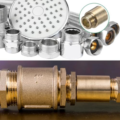M METERXITY Shower Head Extension Arm, Brass G1/2 Male to Female Extension Pipe Fitting Adapter with PTFE Thread Seal Tape for Shower/Faucet, Pipe Plumbing Coupler 1.18"/30mm 2-Pack - size: 1.18"/30mm