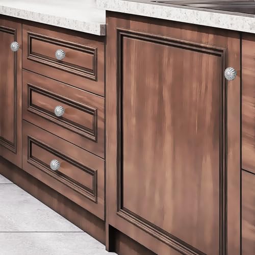 Cabinets Knobs Drawers Pulls 4 Pack Kitchen Knob Brushed Nickel, Closet Cupboard Dresser, Bathroom Bedroom Cabinet Drawer Hardware Silver Hardware Flower Pumpkin Knob Vanity Home Furniture Handle - color: Alloy Brushed Nickel, size: 4pack