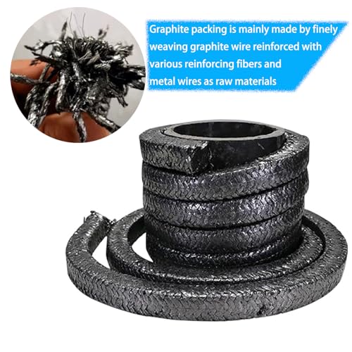 Flexible Graphite Braided Compression Packing ，for Pump Valve or Mechanical Seal 3/8" x 3/8", 10 feet - size: 3/8", 10 feet