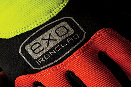 Ironclad mens Work Gloves EXO PRO REINFORCED HI VIZ , Hi-viz Orange/Yellow, Large US - size: Large