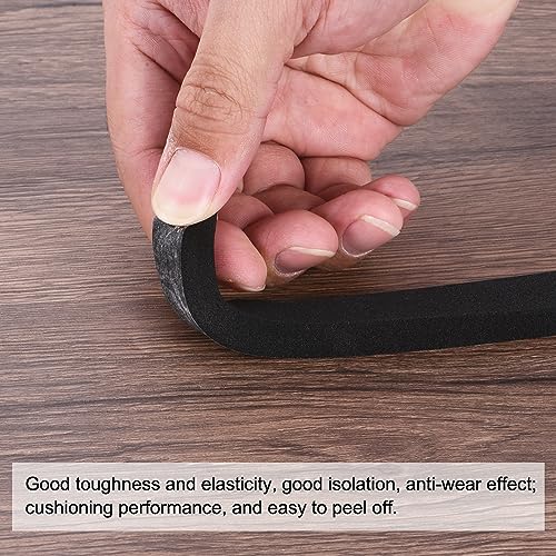PATIKIL 5m/16.4ft Sealing Foam Tape, 2 Rolls 12mm Wide 3mm Thick Single Sided Weather Stripping Door Seal Strip for Window Door Insulation, Black - size: 5mx12mmx3mm