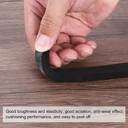 PATIKIL 5m/16.4ft Sealing Foam Tape, 2 Rolls 12mm Wide 3mm Thick Single Sided Weather Stripping Door Seal Strip for Window Door Insulation, Black - size: 5mx12mmx3mm