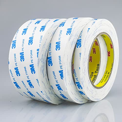3M Double Sided Tape 2in x 16.5ft, Mounting Tape Heavy Duty, Removeable PE Foam Tape Strips, Strong Adhesive Tape Waterproof Free Damage for Paint Wall Picture Hanging Poster - size: 2in X 16.5ft