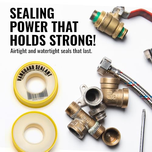 Teflon Gas Pipe Thread Sealant - PTFE Yellow Teflon Tape for Gas Fittings - 260" Length Pipe Thread Tape 1/2 inch High Resistance Leak Prevention - Propane Thread Seal Tape
