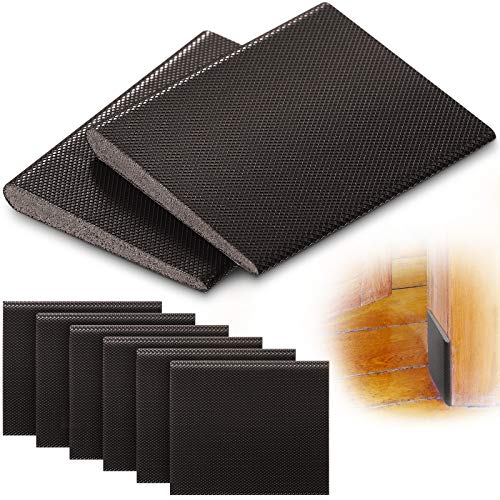 Jetec 6 Peices Self-Adhesive Door Corner Seals, Gap Filler Seal Strip Weather Stripping Draft Stopper Door Frame Seal Corner Foam for Weather Protection Isolation of Noise(Brown) - color: Brown