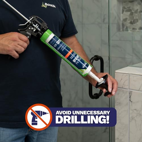 BOSTIK Grip n Grab 9.5oz Instant Grab Premium Heavy Duty Adhesive Glue | Professional Grade | Internal External Waterproof Low Odor Fast Cure | Wood Concrete Drywall Metal & More | 1 Cartridge