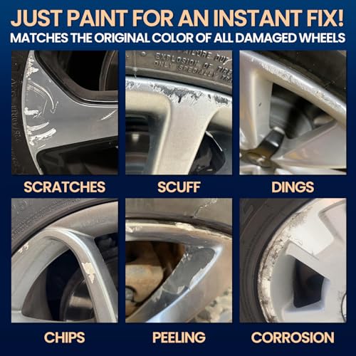 Silver Wheel Touch Up Paint, Chrome Rim Paint for Curb Rash, Wheel Scratch Repair Kit for Chrome, Alloy, Aluminum, Enamel, Universal Silver Automotive Touch Up Paint Pen (1 fl oz) - color: Light Silver