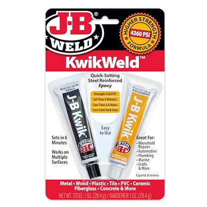 J-B Weld 8276 KwikWeld Quick Setting Steel Reinforced Epoxy - Dark Grey 2 oz - size: 2 Oz