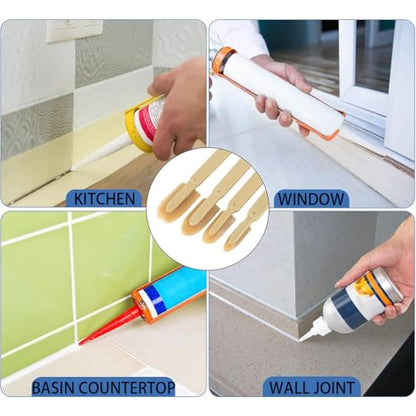 6pcs Caulking Tool Reusable Sealant Spatula Spreader 2 Sizes Silicone Caulk Finishing Set Tool Multifunctional Caulking Remover/Smoothing Tool Applicator for Tiles Brick Kitchen Bathroom