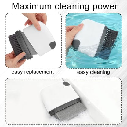 2pcs 2-in-1 Groove Cleaning Brush, 2025 Upgraded Crack Cleaner Tool Handheld Grout Brush for Window Tracks Sliding Doors Sills Tile Lines (Dark Gray) - color: Dark Gray