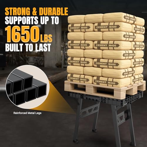 Express Folding Worktable, Easy Setup Portable Folding Workbench, 34" W x 24" D Lightweight Versatile Worktable with 1650 Lbs Load Capacity Work Benches for DIY Home Improvements Professional Worksite