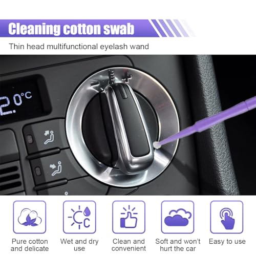100Pack 1.5mm Touch Up Paint Brushes, Repair Paint Brushes, Disposable Cotton Swabs Micro Applicators for Car Paint Chip Repair Automotive Scratch (Light Purple)