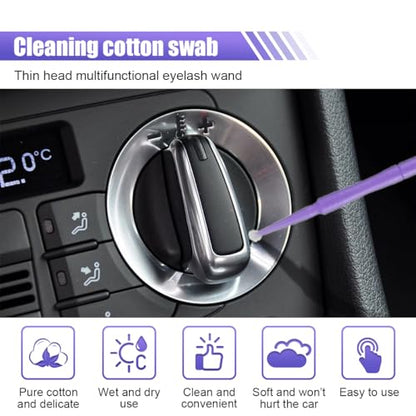 100Pack 1.5mm Touch Up Paint Brushes, Repair Paint Brushes, Disposable Cotton Swabs Micro Applicators for Car Paint Chip Repair Automotive Scratch (Light Purple)