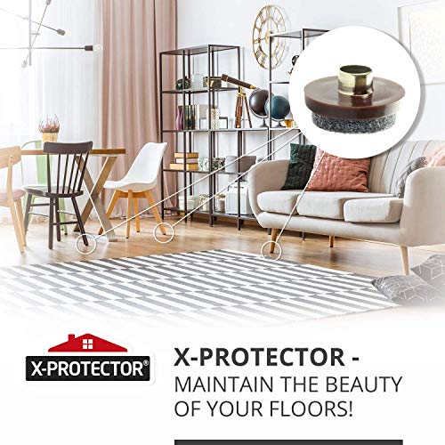 Nail On Felt Pads X-Protector - 48 Felt Furniture Pads – 1" Chair Felts Pads for Furniture Feet - Floor Protectors for Furniture Legs - Best Heavy Duty Felt Chair Pads for Hardwood Floors!