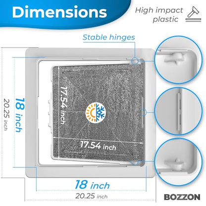 Access Panel for Drywall - 18 x 18 inch - Insulated - Wall Hole Cover - Access Door - Plumbing Access Panel for Drywall - Heavy Durable Plastic White - size: 18 x 18 Insulated