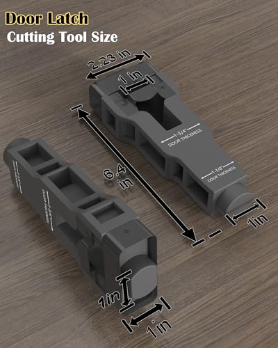 Door Latch Mortise Tool, Grey, Metal, for 1-3/4' or 1-3/8' Thick Doors, Professional Door Latch Installation Kit