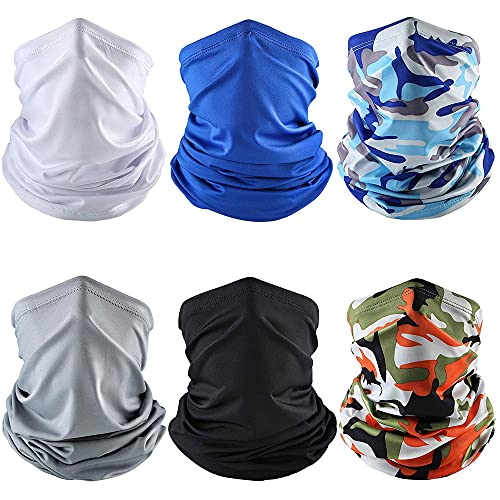 Geyoga Neck Gaiter Bandana Face Mask Summer UV Protection Cooling Breathable Face Mask Neck Scarf Balaclava for Men Women - color: Fresh Colors