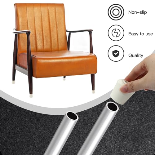 8pcs 1-1/8 Inch Round Chair Leg Tips Caps, Non-Slip Rubber Chair Leg Floor Protectors, White Furniture Leg Caps Fit for 1.06"-1.1" (27-28mm) Diameter Round Feet - size: 1-1/8 Inch-White