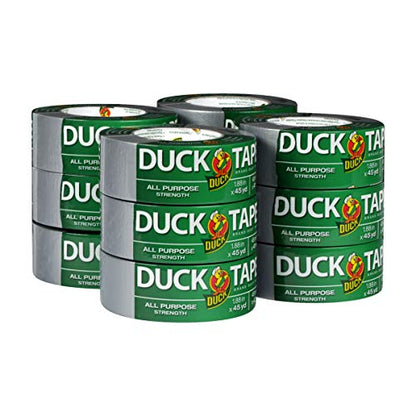 The Original Duck Tape Brand Duct Tape, 12-Pack 1.88 Inch x 45 Yard, 540 Total Yards, Silver (284358) - size: 12 Rolls, 45 Yds