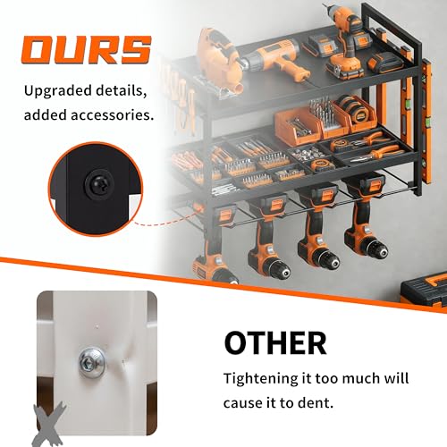 Tool Organizer–drill rack-Wall Mounted–3-Tier–66 lb Capacity–Suitable for Cordless Tool Storage