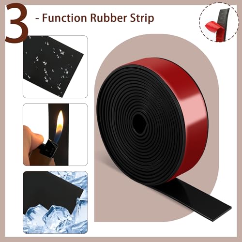 Neoprene Rubber Strips, 1" Wide X 1/8" Thick X 115" Long Adhesive Solid Rubber Strip Sheet, Rolls & Strips Gasket Strip with Adhesive Backing for Crafts, DIY, Warehouse Floor, Liner, Seal - size: 1" Wide X 1/8" Thick X 115" Long