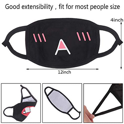 24pcs Kawaii Cotton Mask, Unisex - Black Cartoon Mouth Mask