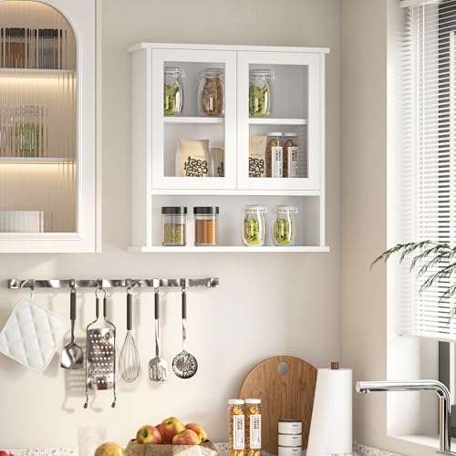 Modern Hanging Bathroom Cabinet, Sturdy Wooden Medicine Cabinet with Buffering Hinge & Anti-Scratch Door, Space-Saving Wall Mounted Over Toilet (Acrylic-Insert Panel Door) - style: Acrylic-Insert Panel Door
