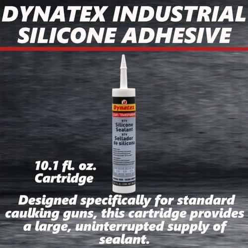 Dynatex 143381 Industrial Grade Silicone Sealant, Clear, Marine Caulk, 300ml Cartridge - Bonds, Seals, Protects - Waterproof, Weatherproof, Thermally and Electrically Insulating, Permanently Flexible