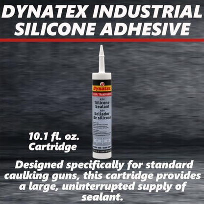 Dynatex 143381 Industrial Grade Silicone Sealant, Clear, Marine Caulk, 300ml Cartridge - Bonds, Seals, Protects - Waterproof, Weatherproof, Thermally and Electrically Insulating, Permanently Flexible