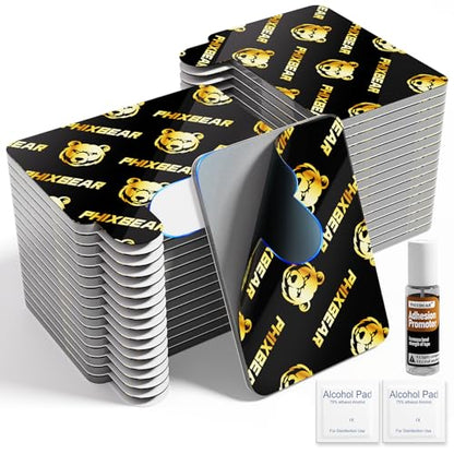 PHIXBEAR 33 Pcs Heavy Duty Double Sided Foam Tape - Removable No Residue, Waterproof Cold and Heat Resistant, Strong Hold for Car Trim, Home, Outdoor Use,1.1x1.57 Inch