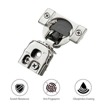 Ravinte 2 Pack 1 Pair 1 inch Overlay Soft Close Kitchen Cabinet Hinges Stainless Steel Adjustable Kitchen Hinges Satin Nickel Cabinet Hardware - size: 1 inch Overlay