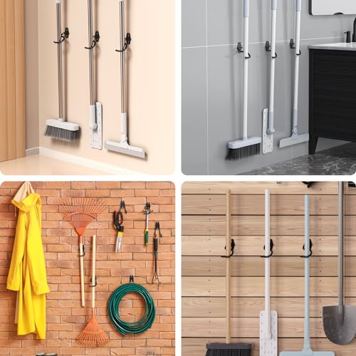 HUPBIPY 6 Pack Metal Garage Hooks, Heavy Duty S Hooks Tool Hangers for Garage Wall, Shed, Garden Storage Organizer - color: Black S Hook