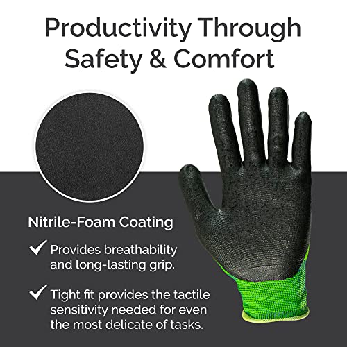 – NiTex P-12 Nylon Nitrile Gloves, Breathable Nitrile Foam Coated Utility Gloves for Insulated Grip, Green, 3-Pair, Small - color: Green, size: 3 Pairs (Small)
