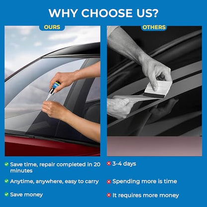 Windshield Crack Repair Kit 3 Bottles Nano Quick and Efficiency Glass Repair Liquid for Cracks Glass Fixing Chips,Bullseye, Star-Shaped,Windshield Scratch Remover
