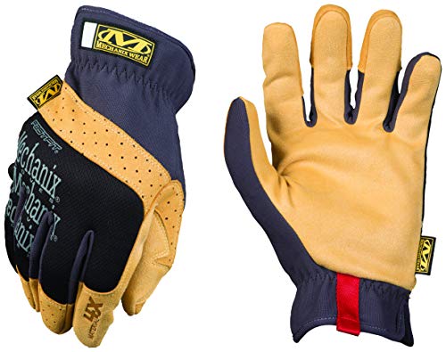 Mechanix Wear Material4X FastFit Gloves - Leather Abrasion-Resistant Gloves for Hand Safety - Breathable - Secure Fit - Anti-Slip - Cut-Resistant - Machine Washable - Brown/Black - Large - size: Large
