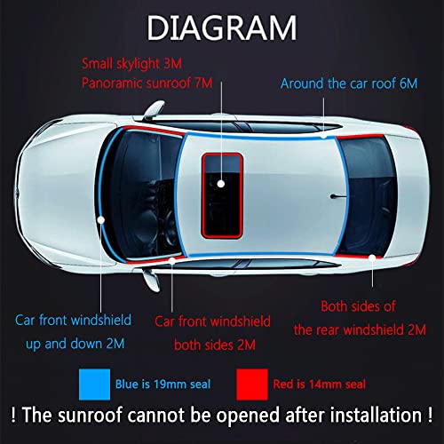 Cuttable T-Car Sunroof Cover Seal Rubber Trim,Dust Proof&Weather Stripping for Windshield,Tailgate Adhesive Rubber Seal Strip (14mm×23Ft) - color: 14mm×23Ft