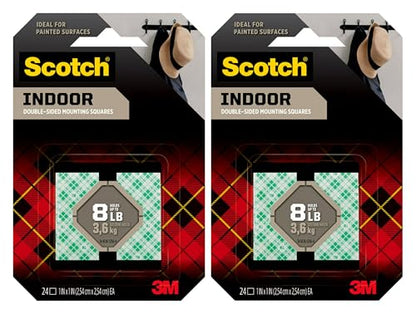 3M Scotch 311DC Heavy Duty 1-Inch Mounting Squares, 48 Squares (2 Sets)