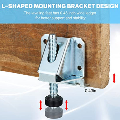 Kenning 24 Pack Heavy Duty Leveling Feet Workbench Leveling Legs Furniture Levelers Leg with Screws, Lock Wrench, 2.3 inch Adjustable Height, Leveler for Workbench, Furniture, Table, Cabinets(Silver) - color: Silver