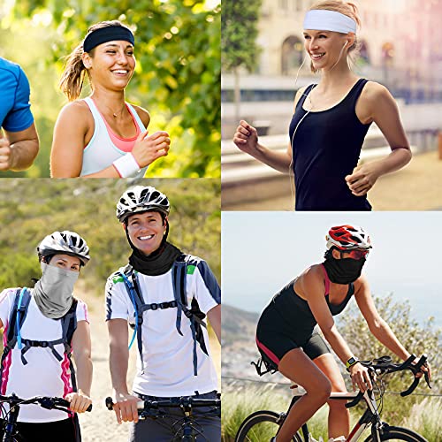 Geyoga Neck Gaiter Bandana Face Mask Summer UV Protection Cooling Breathable Face Mask Neck Scarf Balaclava for Men Women - color: Dark Gray, Light Gray