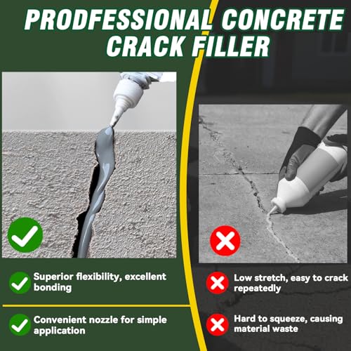 Concrete Crack Filler, 200g Cement Crack Filler, High Elasticity Self Leveling Crack Sealant, Waterproof Concrete Caulk for Driveway, Walkway, Patio, Indoor and Outdoor Joint Repair
