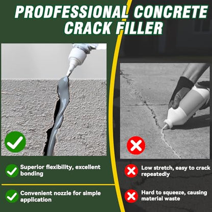 Concrete Crack Filler, 200g Cement Crack Filler, High Elasticity Self Leveling Crack Sealant, Waterproof Concrete Caulk for Driveway, Walkway, Patio, Indoor and Outdoor Joint Repair