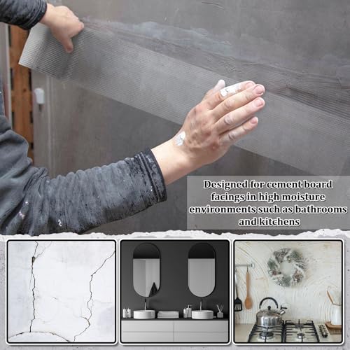 150 ft x 6 Inch Cement Board Joint Tape Self Adhesive Durable Gray Fiberglass Mesh Drywall Mesh Repair Tape for Cement Board Joints Repairing, Sealing and Strengthening - size: 150 ft X 6 Inch