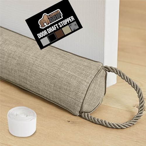 GORILLA GRIP Door Draft Stopper for Bottom of Doors, Cold Air Insulation Sweep, Weather Stripping Seal Noise, Soundproofing, Warmth Sealer, Easy Install Gap Filler, Home Essentials, 38 Inch, Beige - color: Beige, size: 38 Inch